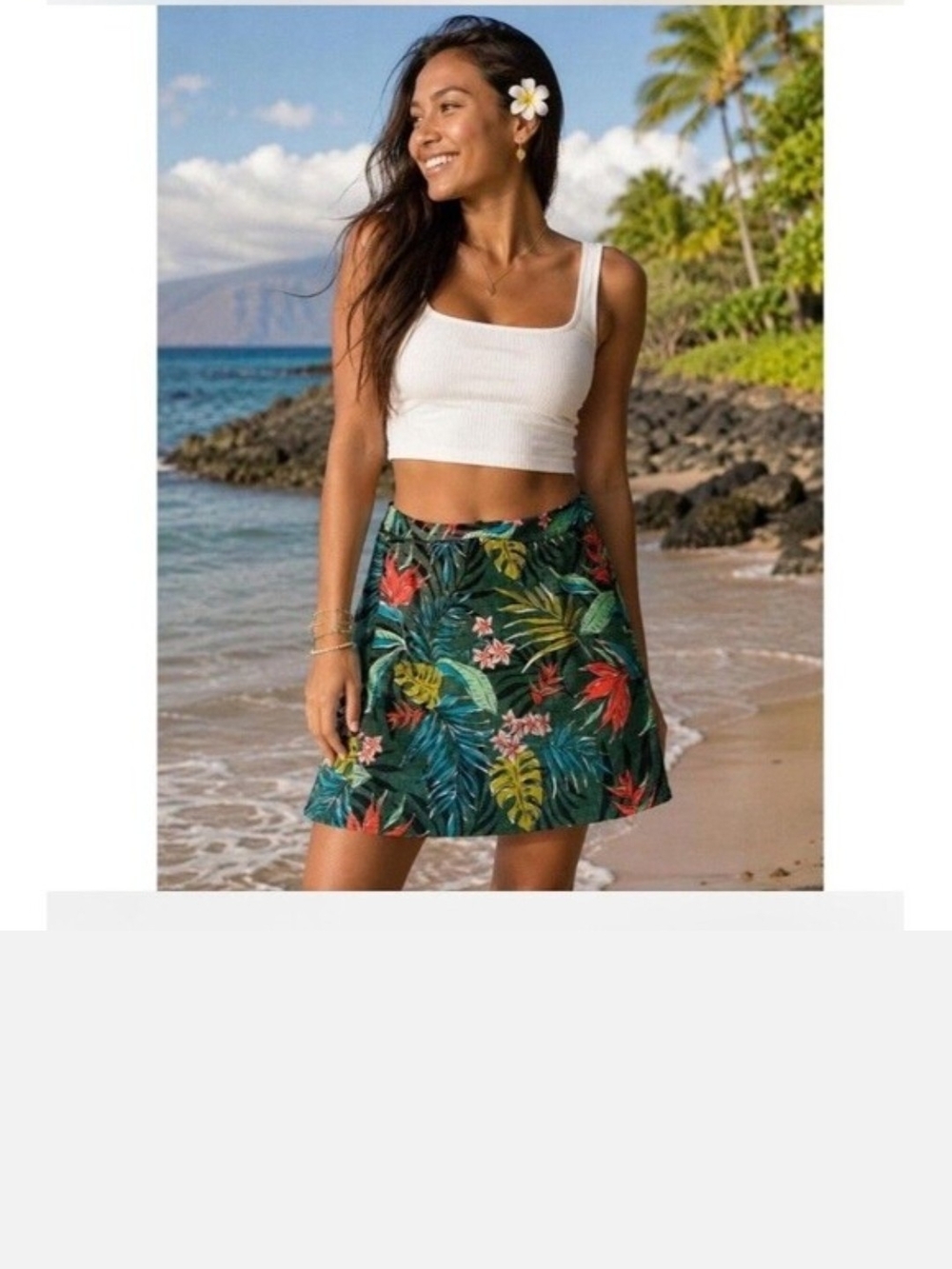 Ripskirt Tropical Print Wrap Skirt Size Medium
